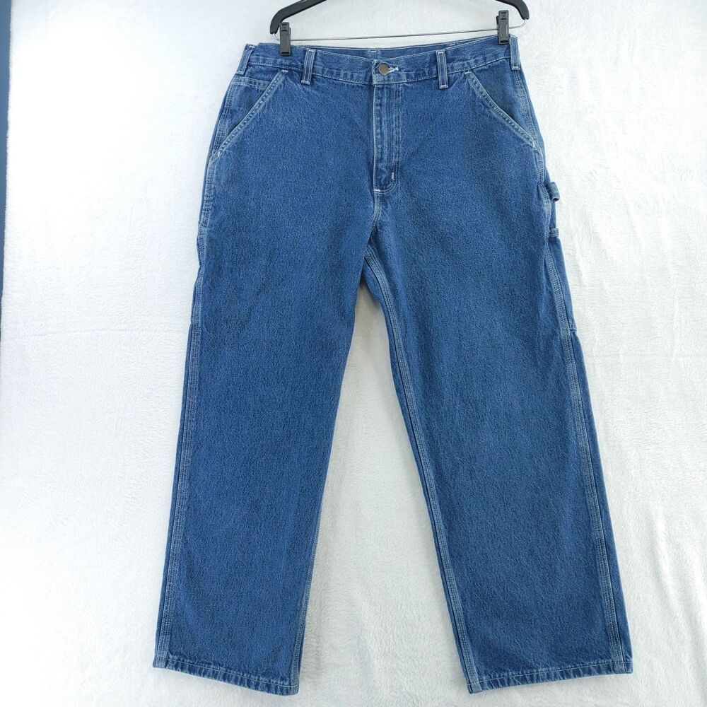 Carhartt B13 DST Original Dungaree Fit Carpenter Jeans Blue Mens 36x28
